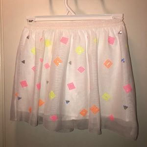 White Tutu Skirt w/ Sequin Squares